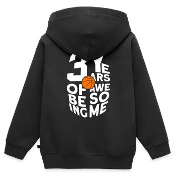 3 YEARS OF BEING AWESOME BASKETBALL 3. GEBURTSTAG - Kinder Premium Organic Zip Hoodie - Schwarz - Hinten - AI Model Kid Male (0cm)