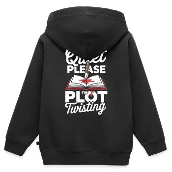 Psychological Thriller Readers Crime Books Literature - Kids Premium Organic Zip-up Hoodie - black - Back - AI Model Kid Male (0cm)