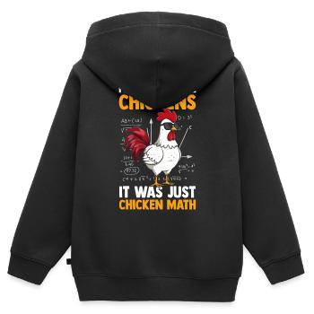 Farmer Rooster Flock Poultry Math Chicken - Kinder Premium Organic Zip Hoodie - Schwarz - Hinten - AI Model Kid Male (0cm)