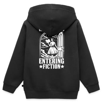 Door to Fantasy Reading Books Bookworm Bookworm - Kids Premium Organic Zip-up Hoodie - black - Back - AI Model Kid Male (0cm)