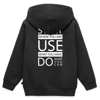 Do what you can - Kinder Premium Organic Zip Hoodie - Schwarz - Hinten - AI Model Kid Male (0cm)