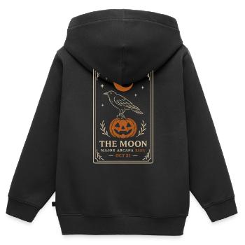 Gruseliger Halloween-Rabe - Kinder Premium Organic Zip Hoodie - Schwarz - Hinten - AI Model Kid Male (0cm)