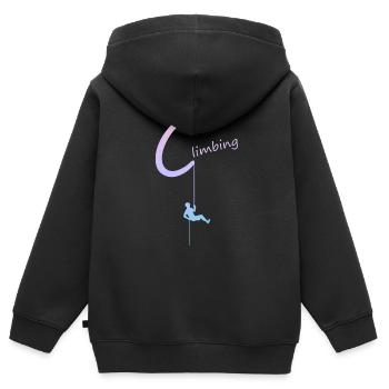 climbing, abseilen, klettern, kletterer - Kinder Premium Organic Zip Hoodie - Schwarz - Hinten - AI Model Kid Male (0cm)