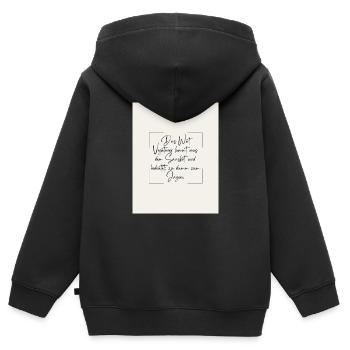 Der Vegetarier - Kinder Premium Organic Zip Hoodie - Schwarz - Hinten - AI Model Kid Male (0cm)