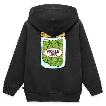 Essiggurke Gurke Gurken - Kinder Premium Organic Zip Hoodie - Schwarz - Hinten - AI Model Kid Male (0cm)