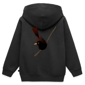 Amsel digital - Kinder Premium Organic Zip Hoodie - Schwarz - Hinten - AI Model Kid Male (0cm)