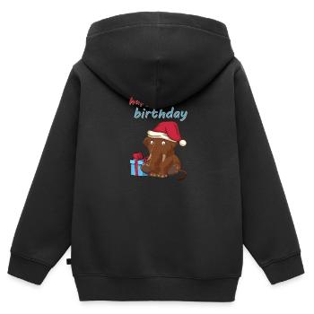joyeux anniversaire Mammut enfants Elephant Dino Prehistoric Times - Sweat Premium à capuche zippé enfant bio - noir - Dos - AI Model Kid Male (0cm)