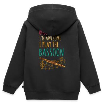 Orchestre et instrument à vent - Sweat Premium à capuche zippé enfant bio - noir - Dos - AI Model Kid Male (0cm)
