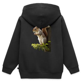 Eichhörnchen - Kinder Premium Organic Zip Hoodie - Schwarz - Hinten - AI Model Kid Male (0cm)