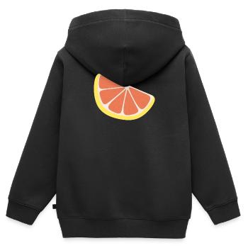 Tranche de pamplemousse - Sweat Premium à capuche zippé enfant bio - noir - Dos - AI Model Kid Male (0cm)