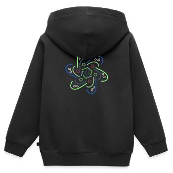 Mandala - Kinder Premium Organic Zip Hoodie - Schwarz - Hinten - AI Model Kid Male (0cm)