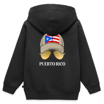 Puerto Rico - Kinder Premium Organic Zip Hoodie - Schwarz - Hinten - AI Model Kid Male (0cm)