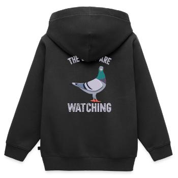 Birds Are Watching - Kinder Premium Organic Zip Hoodie - Schwarz - Hinten - AI Model Kid Male (0cm)