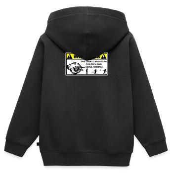Avertissement Turbo - Sweat Premium à capuche zippé enfant bio - noir - Dos - AI Model Kid Male (0cm)