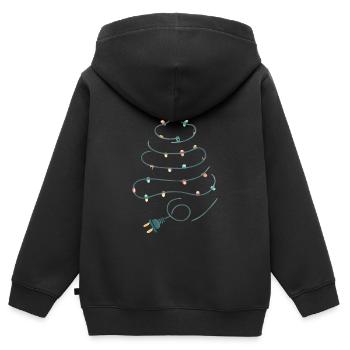 Christmas Tree String Lights Design - Kids Premium Organic Zip-up Hoodie - black - Back - AI Model Kid Male (0cm)