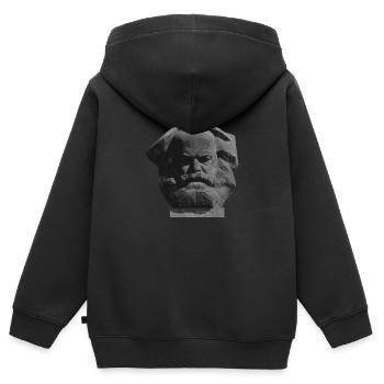 Karl Marx - Chemnitzer Nischel - Kinder Premium Organic Zip Hoodie - Schwarz - Hinten - AI Model Kid Male (0cm)
