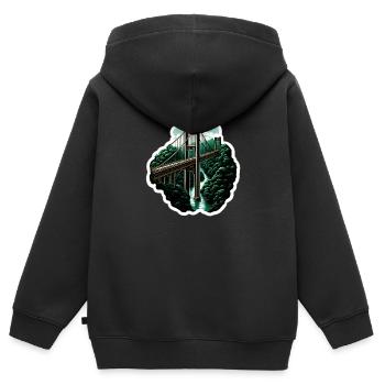 Jungle bridge - Kinder Premium Organic Zip Hoodie - Schwarz - Hinten - AI Model Kid Male (0cm)
