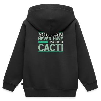 Man Kann Nie Genug Kakteen Haben - Kinder Premium Organic Zip Hoodie - Schwarz - Hinten - AI Model Kid Male (0cm)