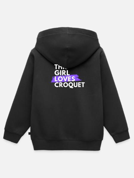 Dieses Mädchen liebt Krocket - Kinder Premium Organic Zip Hoodie - Schwarz