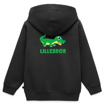 Little Brother Crocodile Brothers Gift Best Animal Kroko - Kids Premium Organic Zip-up Hoodie - black - Back - AI Model Kid Male (0cm)
