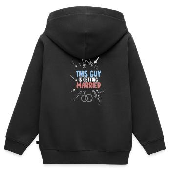 This Guy Is Getting Married Engagement Bachelor - Kids Premium Organic Zip-up Hoodie - black - Back - AI Model Kid Male (0cm)