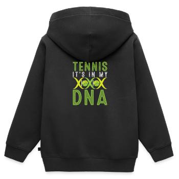 Tennis Is In My DNA Funny Tennis Player - Kinder Premium Organic Zip Hoodie - Schwarz - Hinten - AI Model Kid Male (0cm)