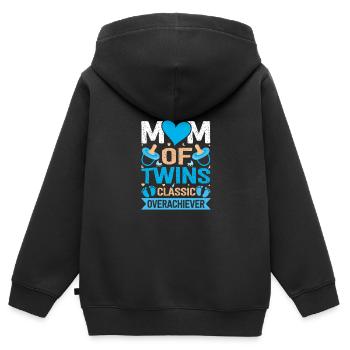 Funny Twin Mother Saying Twin Mom Classic - Kinder Premium Organic Zip Hoodie - Schwarz - Hinten - AI Model Kid Male (0cm)