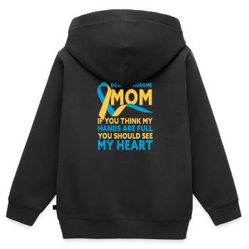 Down Syndrome Mom Down Syndrome Awareness - Kinder Premium Organic Zip Hoodie - Schwarz - Hinten - AI Model Kid Male (0cm)