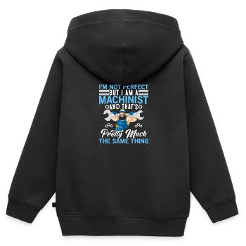 Funny Machinist Machine Operator - Kinder Premium Organic Zip Hoodie - Schwarz - Hinten - AI Model Kid Male (0cm)