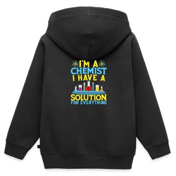 Funny Chemist Solution For Everything Chemistry - Kids Premium Organic Zip-up Hoodie - black - Back - AI Model Kid Male (0cm)