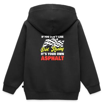 Funny Dirt Track Racing Pun Race Car Asphalt - Kinder Premium Organic Zip Hoodie - Schwarz - Hinten - AI Model Kid Male (0cm)