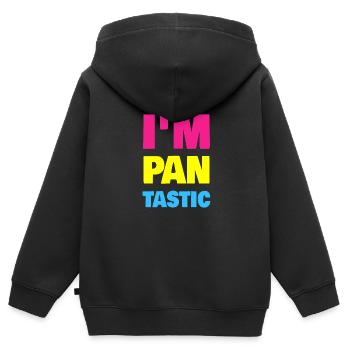 I'm Pan Tastic Pansexual LGBT Pride Pan - Kids Premium Organic Zip-up Hoodie - black - Back - AI Model Kid Male (0cm)