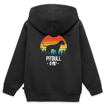 American Pit Bull Terrier - Kids Premium Organic Zip-up Hoodie - black - Back - AI Model Kid Male (0cm)