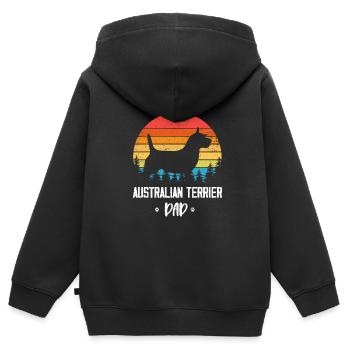 Australian Terrier - Kinder Premium Organic Zip Hoodie - Schwarz - Hinten - AI Model Kid Male (0cm)