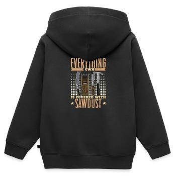 carpenter carpentry carpentry woodworker profession - Kids Premium Organic Zip-up Hoodie - black - Back - AI Model Kid Male (0cm)