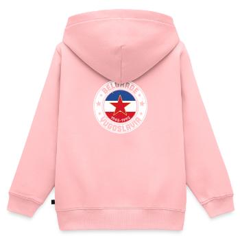 Jugoslavija Yougoslavie Jugo Tito SFRJ Jugoslawien - Sweat Premium à capuche zippé enfant bio - rose - Dos - AI Model Kid Female (0cm)