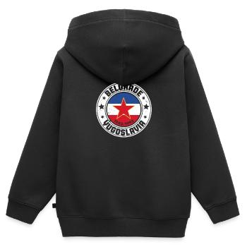 Jugoslavija Yugoslavia Jugo Tito SFRJ Jugoslawien - Kinder Premium Organic Zip Hoodie - Schwarz - Hinten - AI Model Kid Male (0cm)