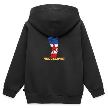Jugoslavija Yugoslavia Jugo Tito SFRJ Jugoslawien - Kinder Premium Organic Zip Hoodie - Schwarz - Hinten - AI Model Kid Male (0cm)