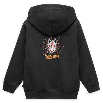 Japanische Tengu Hannya Kitsune Maske - Kinder Premium Organic Zip Hoodie - Schwarz - Hinten - AI Model Kid Male (0cm)