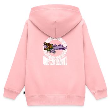 Quetzalcoatl Axolotl Mexique Divinité Aztèque - Sweat Premium à capuche zippé enfant bio - rose - Dos - AI Model Kid Female (0cm)