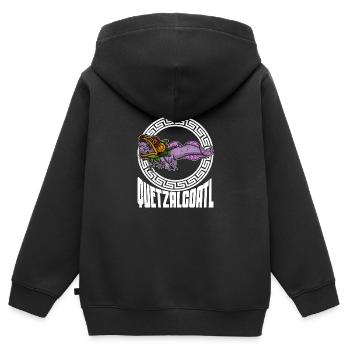 Quetzalcoatl Axolotl Mexiko Azteken Gottheit - Kinder Premium Organic Zip Hoodie - Schwarz - Hinten - AI Model Kid Male (0cm)