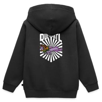 Quetzalcoatl Axolotl Mexiko Azteken Gottheit - Kinder Premium Organic Zip Hoodie - Schwarz - Hinten - AI Model Kid Male (0cm)
