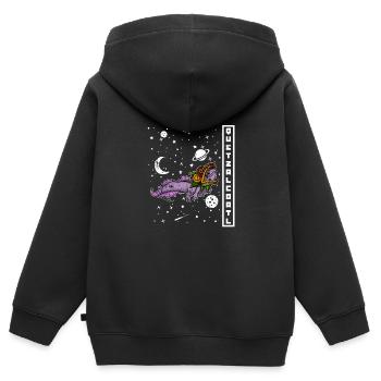 Quetzalcoatl Axolotl Mexiko Azteken Gottheit - Kinder Premium Organic Zip Hoodie - Schwarz - Hinten - AI Model Kid Male (0cm)