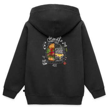 Best Burger Tafel - Rezept - Kinder Premium Organic Zip Hoodie - Schwarz - Hinten - AI Model Kid Male (0cm)