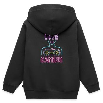 Love Gaming - Gamer Nerd - Kinder Premium Organic Zip Hoodie - Schwarz - Hinten - AI Model Kid Male (0cm)