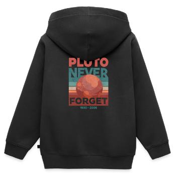Pluto - Never forget - Kinder Premium Organic Zip Hoodie - Schwarz - Hinten - AI Model Kid Male (0cm)