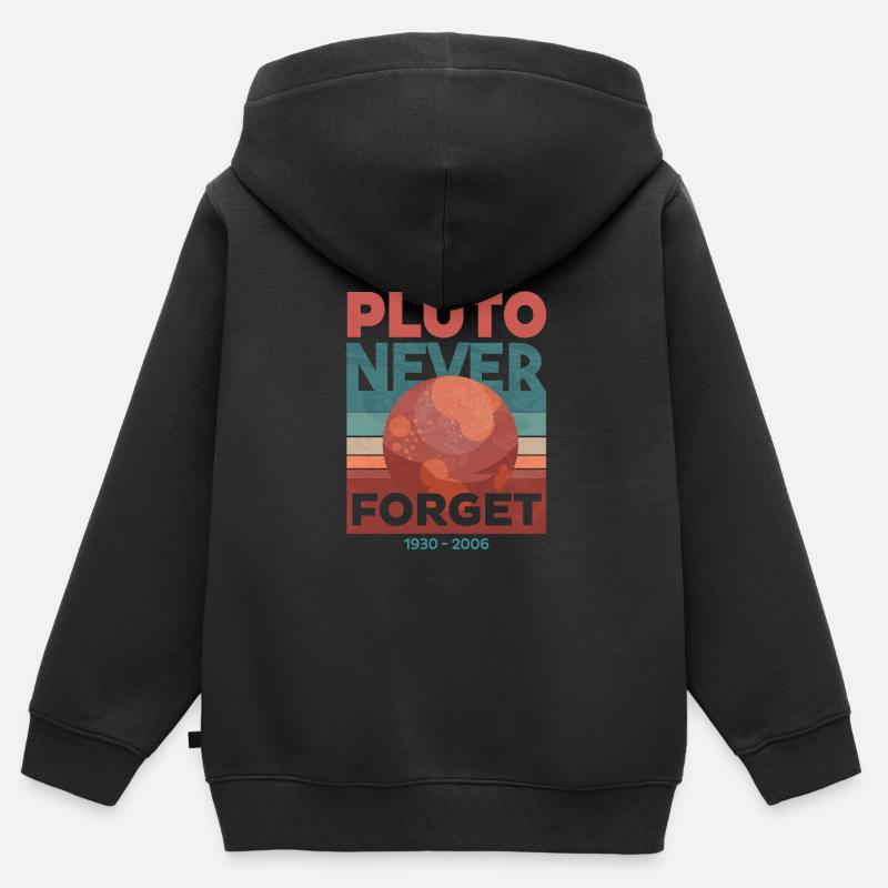 Pluto - Never forget - Kinder Premium Organic Zip Hoodie - Schwarz