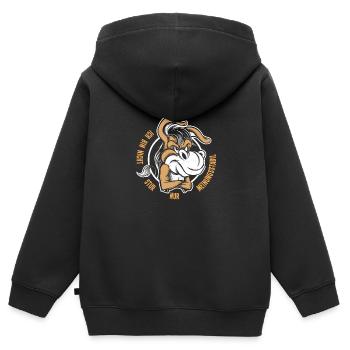 Nicht Stur sondern Meinungsstabil - Kinder Premium Organic Zip Hoodie - Schwarz - Hinten - AI Model Kid Male (0cm)