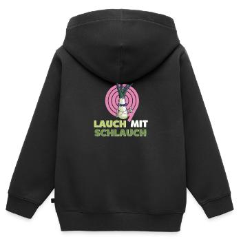 Lauch mit Schlauch - Witziger Spruch - Kinder Premium Organic Zip Hoodie - Schwarz - Hinten - AI Model Kid Male (0cm)