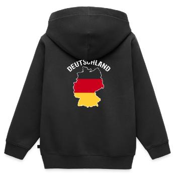 Deutschland - Kinder Premium Organic Zip Hoodie - Schwarz - Hinten - AI Model Kid Male (0cm)